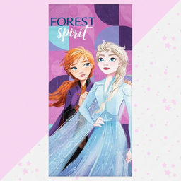 Полотенце Эльза и Анна, Холодное сердце 70х146 см, 100% хлопок 160гр/м2