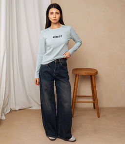 Лонгслив #КТ9072, голубой - Dommod фото 4