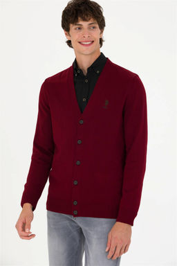 U. S. Polo Assn Мужской бордовый базовый трикотажный кардиган