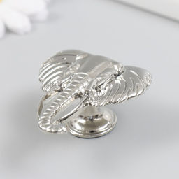 Ручка для шкатулки металл «Голова слона», серебро, 4.5×4.2 см