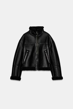 LEATHER EFFECT HIGH-WAIST BERMUDA SHORTS - Zara фото 13