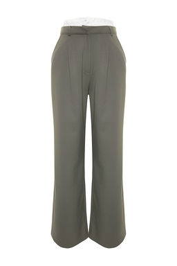 Limited Edition Mint Wide Leg Bel Boxer Detayl? Dokuma Kumas Pantolon TWOAW24PL00273