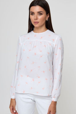 Блуза ANELLI 532/1 белый/фламинго  фото 2