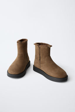 LINED LEATHER ANKLE BOOTS - Zara фото 3