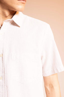 Рубашка стандартного кроя с короткими рукавами из 100% хлопка - Defacto фото 5