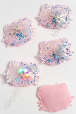 Патч с пайетками "Котёнок" 5*4,2 см (5 шт) SF-3165, бледно-сиреневый УЦЕНКА