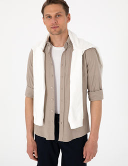 Vizon Keten G_r_n_ml_ Slim Fit Uzun Kollu G_mlek - Pierre cardin фото 2