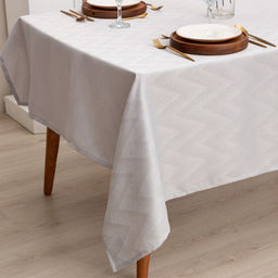 Скатерть Этель Линии цв.серебро, 142*283 +/-3 см, 115 10 гр,100% п/э  фото 3