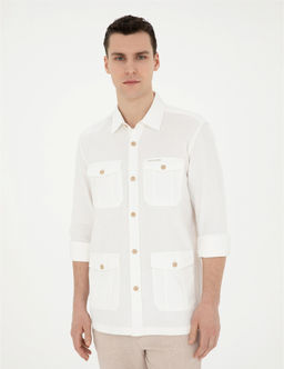 Bej Comfort Fit Uzun Kollu G_mlek - Pierre cardin фото 3