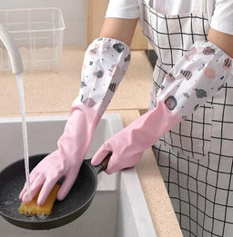 Перчатки для уборки с мягкой вставкой внутри, 45 см