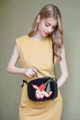 Сумка с аппликацией ЛИКВИДАЦИЯ КОЛЛЕКЦИИ ДС-487-309 черный