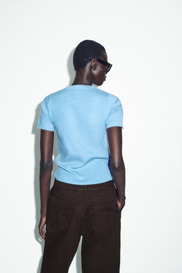 SOFT-TOUCH KNIT SHORT SLEEVE JUMPER - Zara фото 4