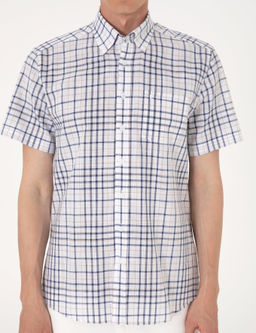 Lacivert Regular Fit K_sa Kollu Ekose G_mlek - Pierre cardin фото 6