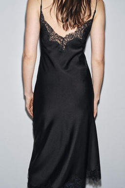 ZW COLLECTION SATIN LACE DRESS - Zara фото 3