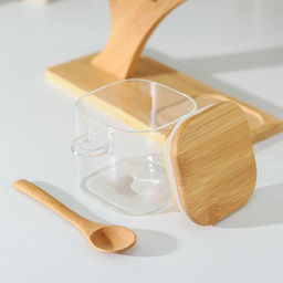 Набор банок для сыпучих продуктов «Эко», 20×10×25 см, на подставке, 3 шт