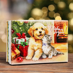 Цена за 5 шт. Коробка складная, крышка-дно С Новым Годом 24 х 17 х 8 см