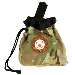 Сумка для корма Хаки 12х6х13см, полиэстер, с карабином, наружный карман на молнии, подкладка-плащевка, цвета микс (Китай)