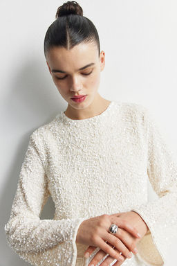 MAMA Vestido de lentejuelas con lazada - H&m фото 3