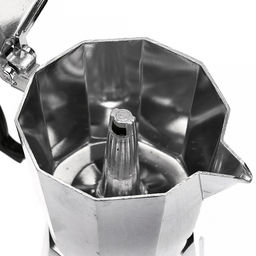 Кофеварка алюминиевая, гейзерная, на 6 чашек, 350мл, д10см h19см, бакелитовая ручка, подарочная коробка (Китай)