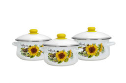 ЭМ_Набор кастрюль груш. 3 пр ПОДСОЛНУХИ (2+3+4) с эл. тор 7-329/4 Магнитогорск