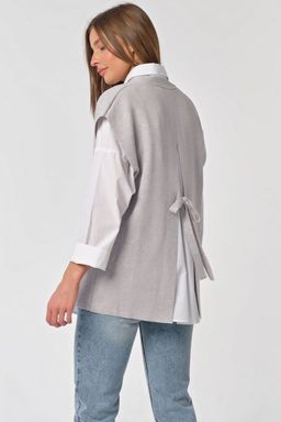 Жилет вязаный оверсайз с открытой спиной черный - Fly фото 6