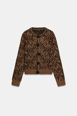 ANIMAL JACQUARD CARDIGAN
