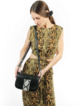 LACCOMA сумка АС2228Ш-черный натуральная кожа хлопок фото 8