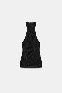 HALTER TOP WITH RHINESTONES - Zara фото 7