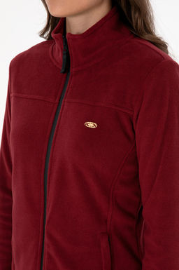 Kad_n Bordo Fermuarl_ Dik Yaka Polar Sweatshirt - U.s. polo assn фото 7