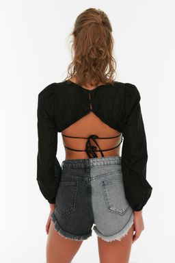 TRENDYOLMILLA Denim Renk Bloklu Denim Plaj Sort TBESS22SR0391 фото 3