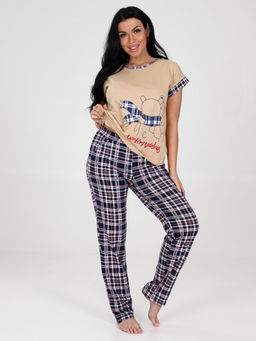 3101-ДК ДОМАШНИЙ КОСТЮМ (брюки) (Розовая/синяя клетка) - А-дина фото 3