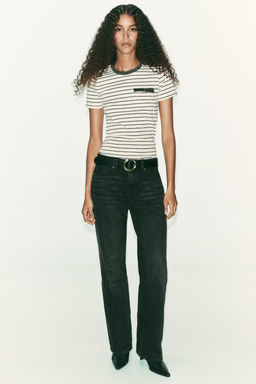 METALLIC THREAD CHUNKY KNIT T-SHIRT