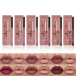Langmanni Matte Lip Gloss Комбинированный Набор Для Макияжа Для Губ 27 Г - Sadoer фото 2