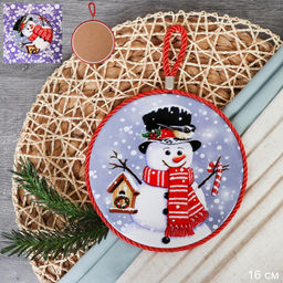 Подставка под горячее Снеговик / КD004 /уп 36/новогодняя