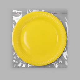 Цена за 10 шт. Тарелка бумажная, однотонная, 18 см, жёлтый цвет - Страна карнавалия фото 7