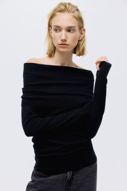Top off-the-shoulder de lana - H&m фото 3