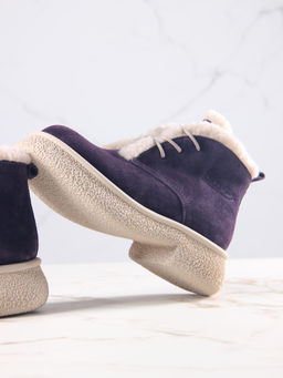 Ботинки 308.агатаw.Сливовая замша з/шерсть