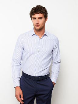 Slim Fit Uzun Kollu ?izgili Arm?rl? Erkek G?mlek