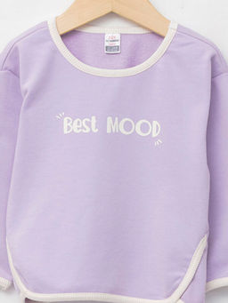 Bisiklet Yaka Uzun Kollu K?z Bebek Sweatshirt ve Tayt 2li Tak?m - Waikiki фото 3