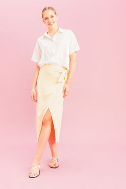 Keten Y?rtmacl? Midi Etek