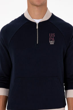 Erkek Lacivert Sweatshirt Sepette S_rpriz _ndirim