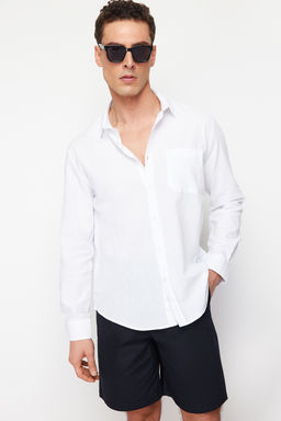 TRENDYOL MAN Lacivert Regular Fit %100 Pamuklu Gomlek TMNSS24GO00063
