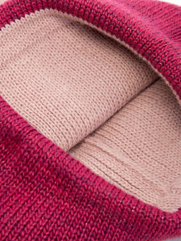 Шапка жен. шерсть+акр LB-BR55035 pink/d.pink