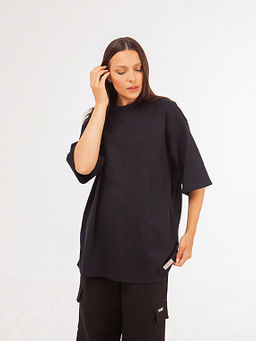 Футболка ЗАПОРОЖЕЦ Blank oversize DEEP BLACK  фото 12