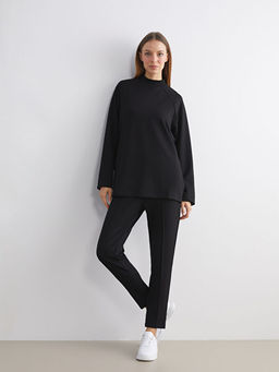 Dik Yaka Oversize Kad?n Sweatshirt Tunik