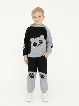Костюм детский черныймеланж панда