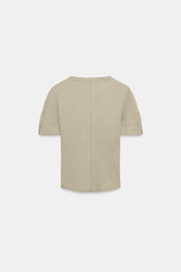 CAMISETA RIB ALGOD?N / Khaki - Zara фото 2
