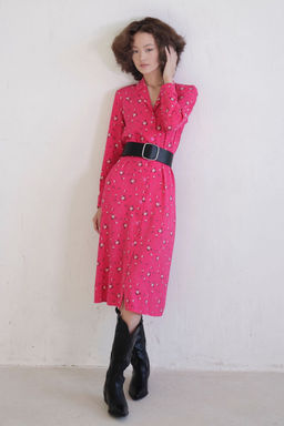 11038 Платье-рубашка с английским воротником малиновое - Martichelli фото 17