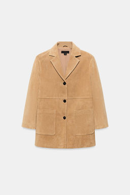 CHAQUETA 100% PIEL ANTE / Tostado - Zara фото 9