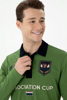 U. S. Polo Assn Мужская зеленая толстовка с воротником-поло - U.s. polo assn фото 9